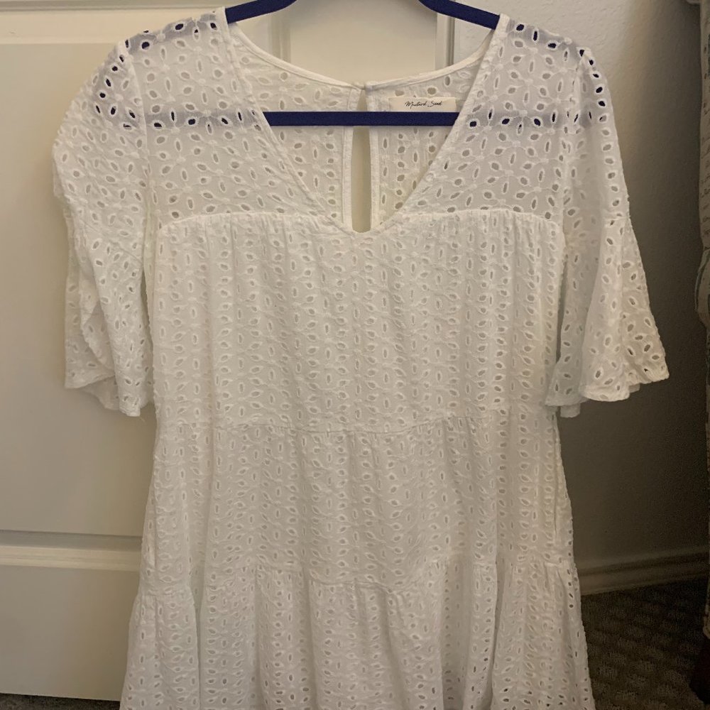 Mustard Seed White Eyelet Dress // Size Small